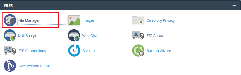 Screenshot: Open File Manager .