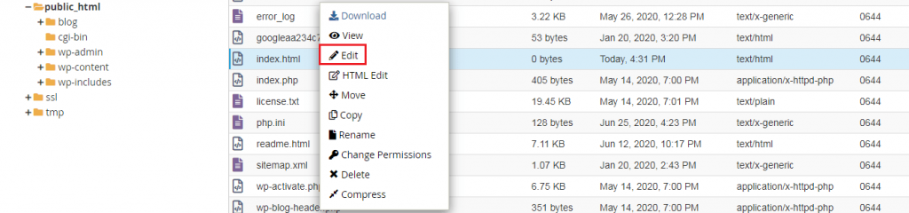 Screenshot: Right-click the file and choose Edit .