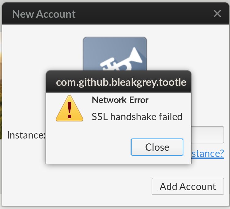 An SSL handshake failed error in the browser