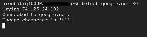 The telnet command in Linux