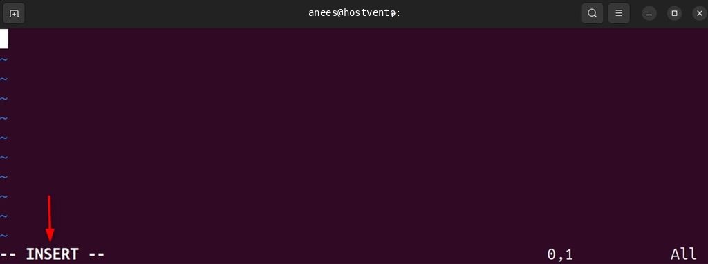 Vim insert mode