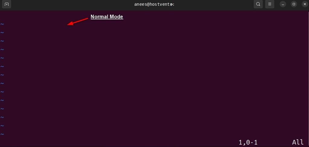 Vim normal mode