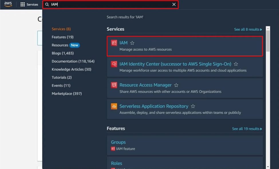 Setting up the IAM user